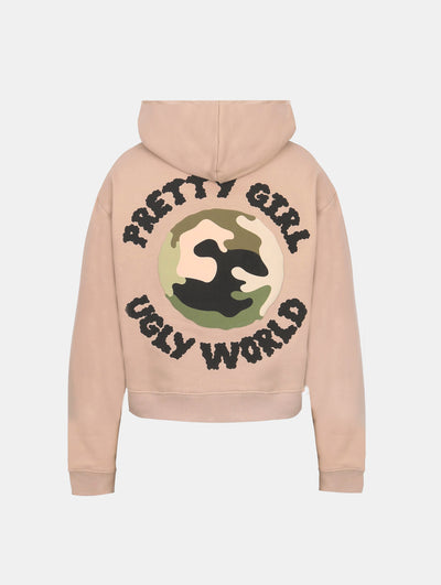 WORLD CROPPED HOODIE Mushroom