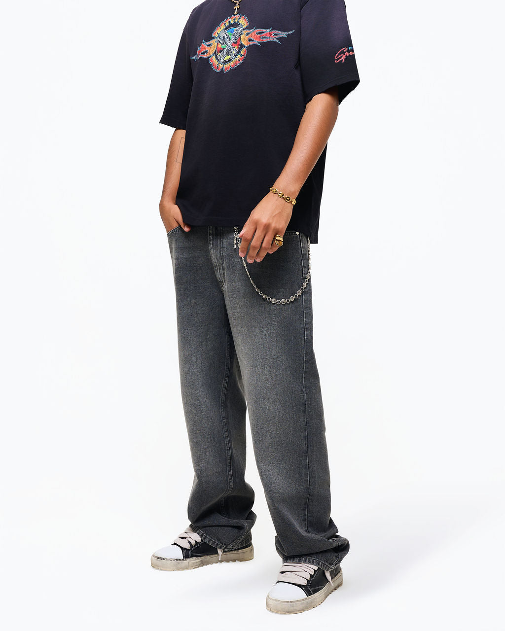 Relaxed Woven straight leg Denim
