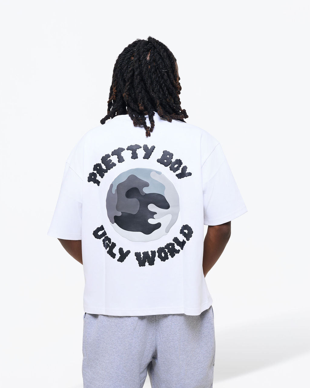 WORLD WHITE/GREY TEE