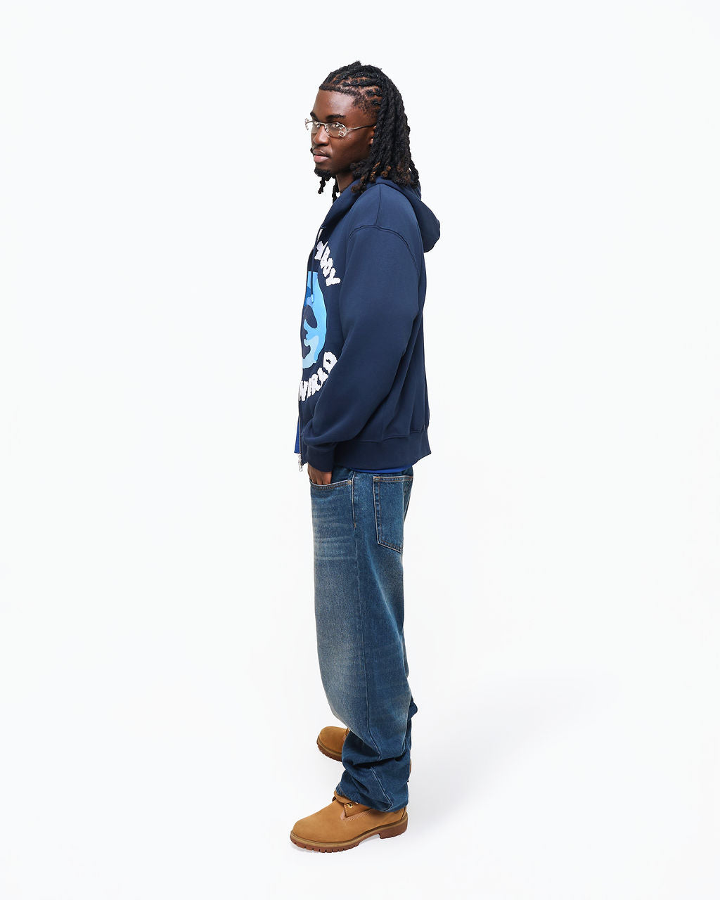 WORLD NAVY ZIP-UP HOODIE