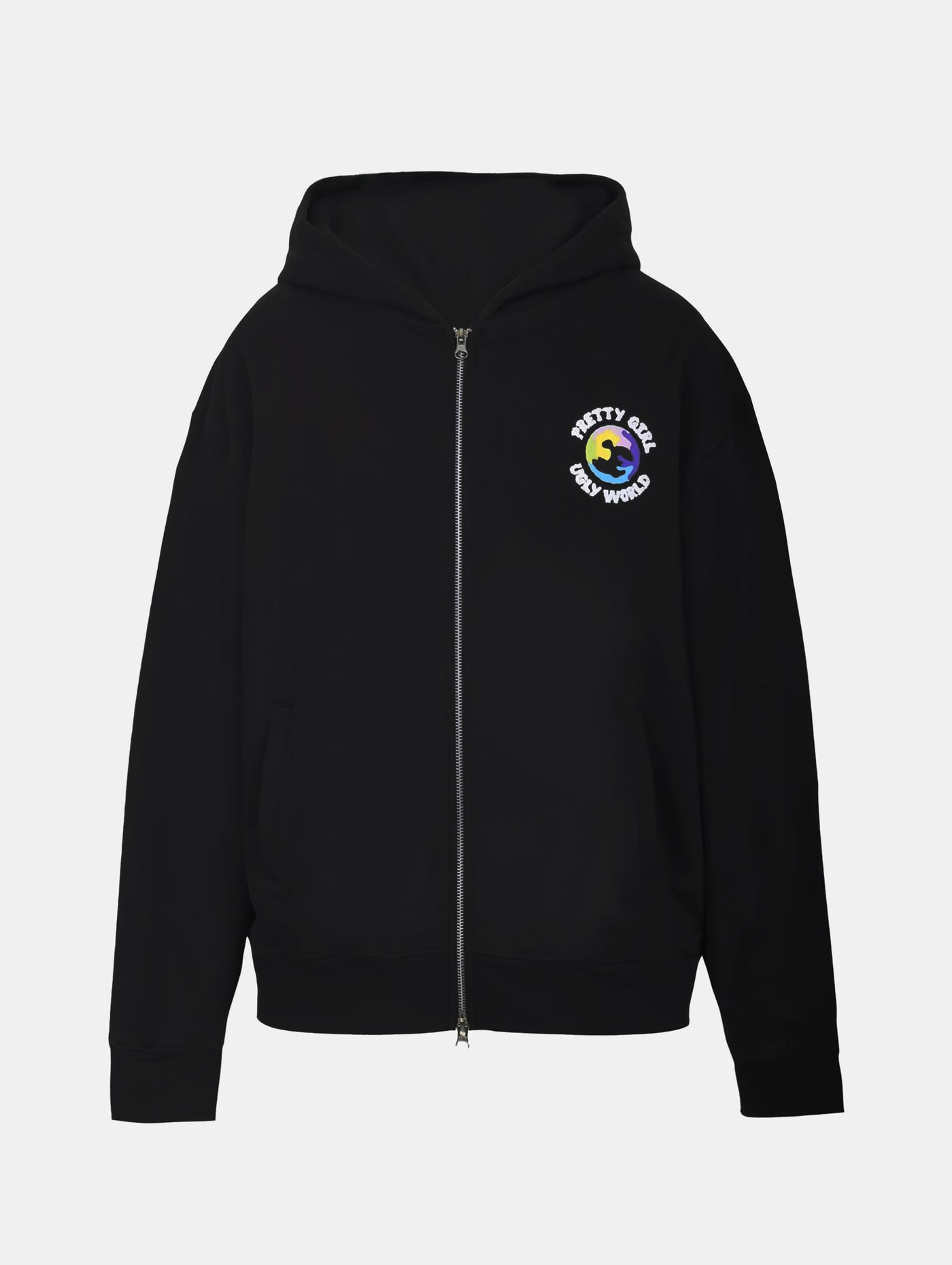 PRETTY GIRL WORLD ZIP HOOD Black